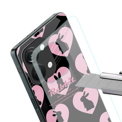 Bunny Love stylish phone case for oneplus nord 3 | glossy glass and slim fit