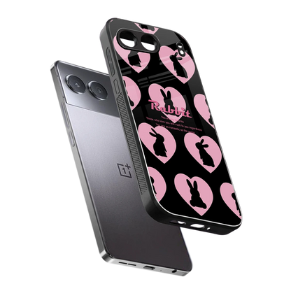 Bunny Love sleek oneplus nord 4 cover with tempered glass back and TPU edges