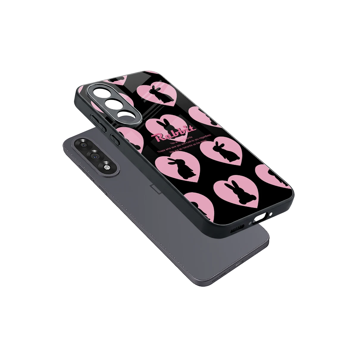 Bunny Love sleek oneplus nord 5 cover with tempered glass back and TPU edges