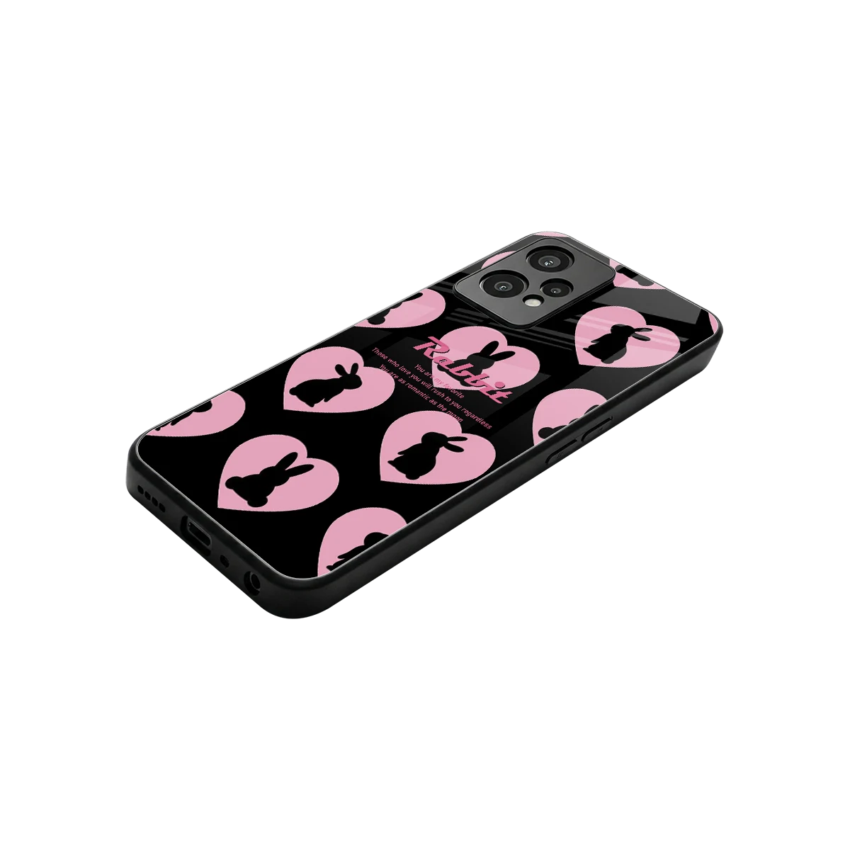 Bunny Love stylish phone case for oneplus nord ce 2 lite | glossy glass and slim fit