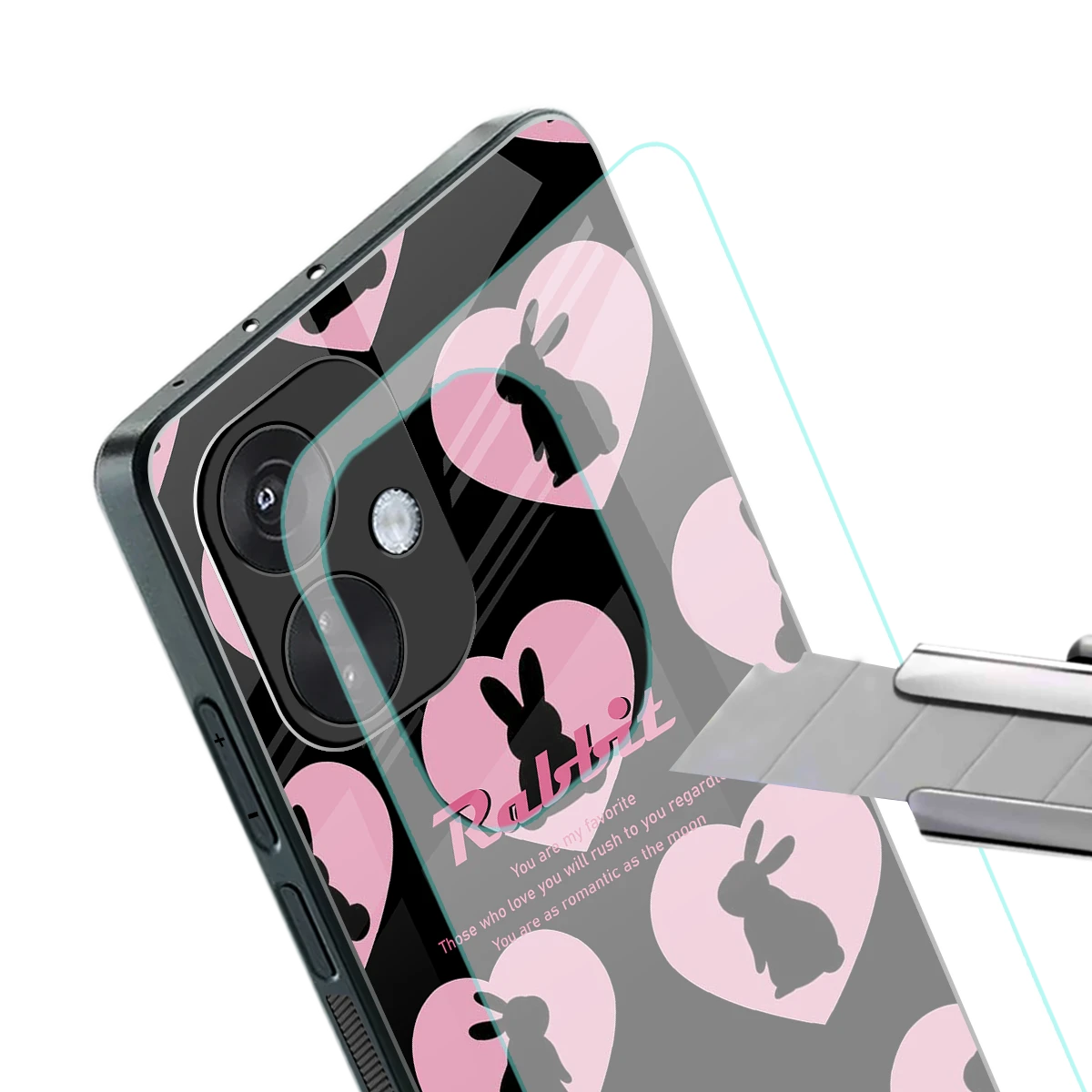 Bunny Love stylish phone case for oneplus nord ce 3 | glossy glass and slim fit