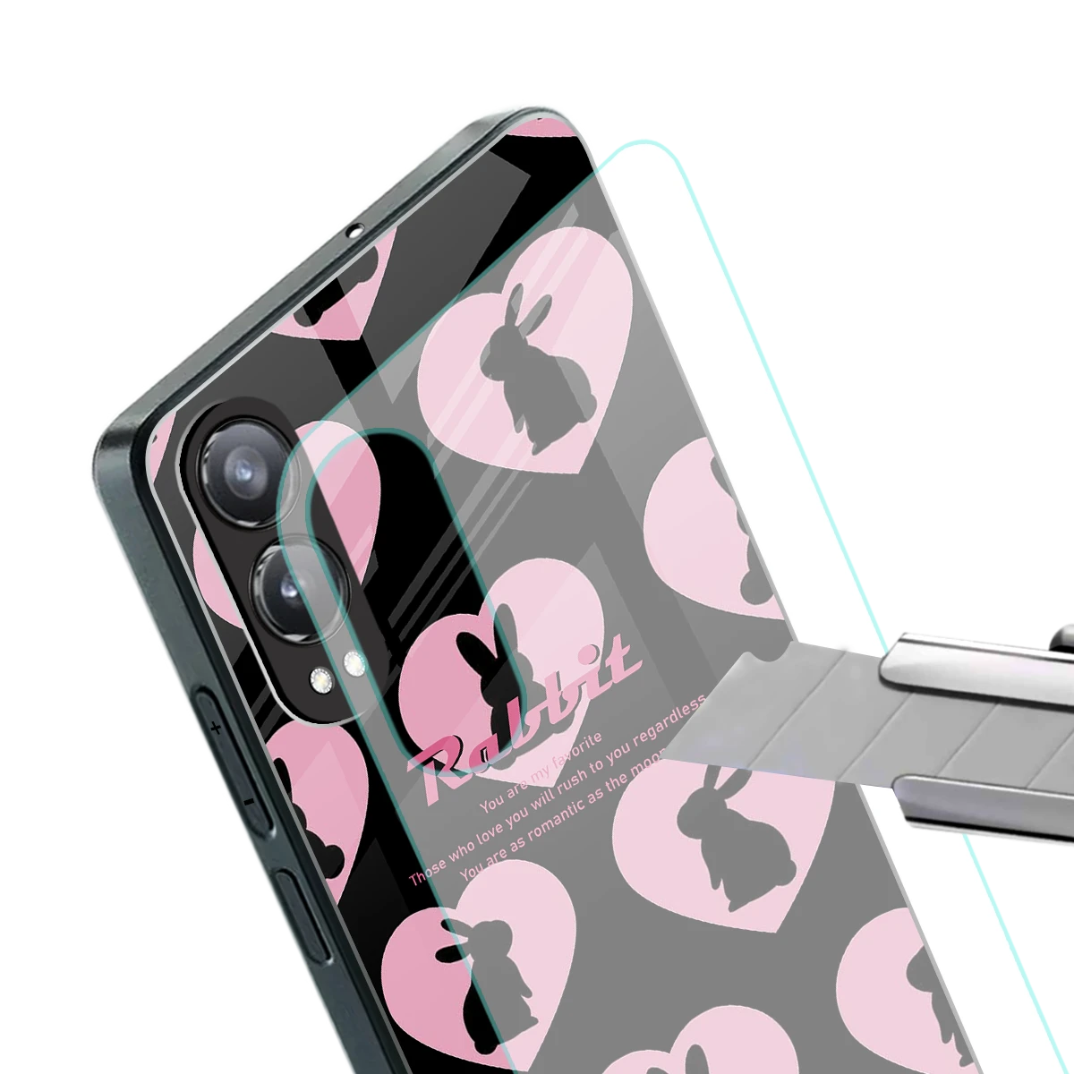 Bunny Love stylish phone case for oneplus nord ce 4 lite | glossy glass and slim fit