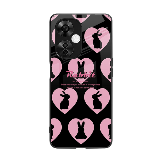 Bunny Love back phone cover | glass case for oneplus nord ce 3 lite