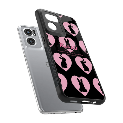 Bunny Love sleek oneplus nord ce 2 cover with tempered glass back and TPU edges