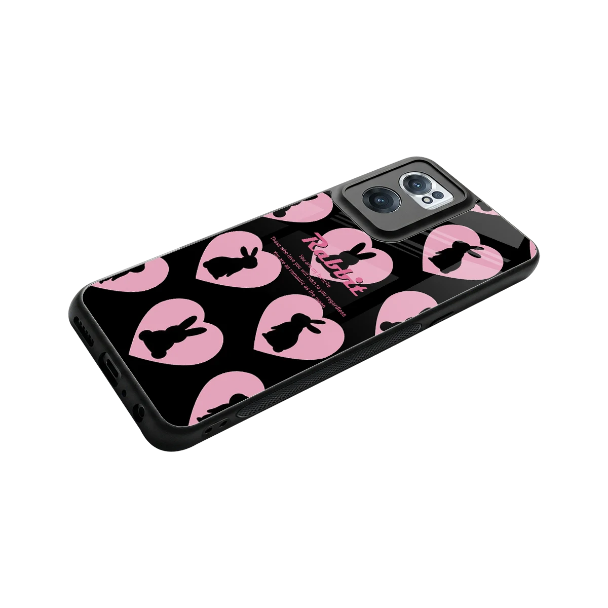 Bunny Love stylish phone case for oneplus nord ce 2 | glossy glass and slim fit