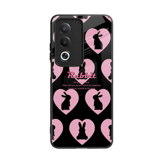 Bunny Love back phone cover | glass case for oppo a3 pro