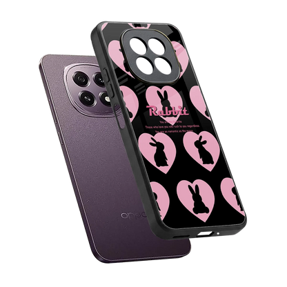 Bunny Love sleek oppo f29 5g cover with tempered glass back and TPU edges