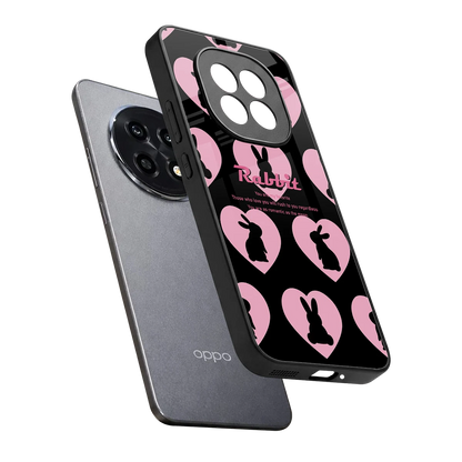 Bunny Love sleek oppo f29 pro 5g cover with tempered glass back and TPU edges