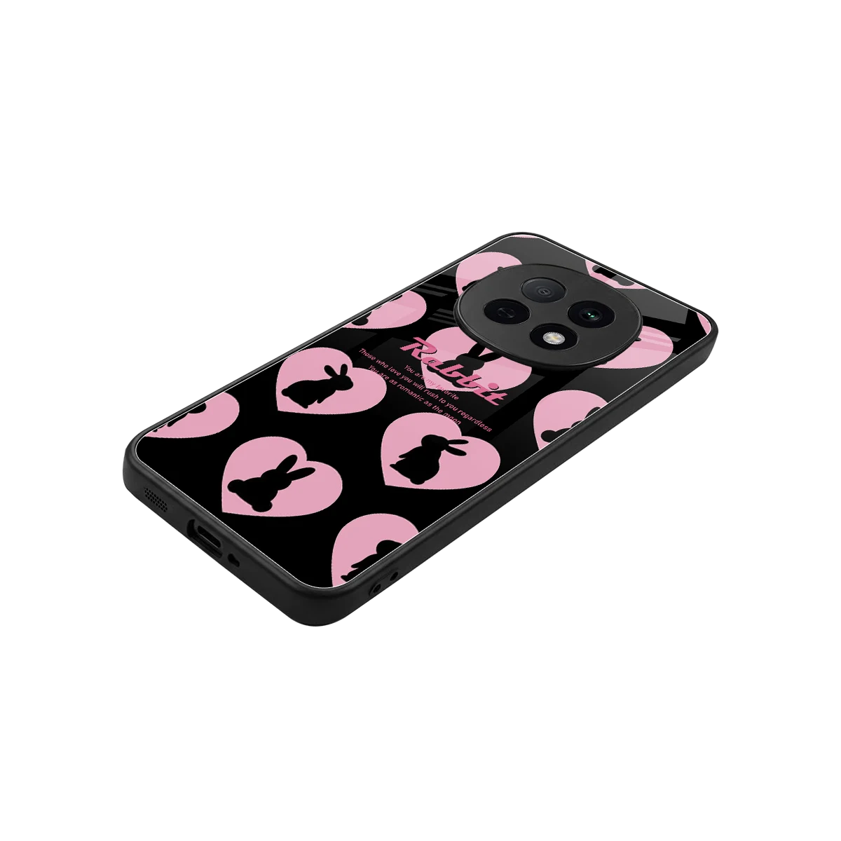 Bunny Love stylish phone case for oppo f29 pro 5g | glossy glass and slim fit