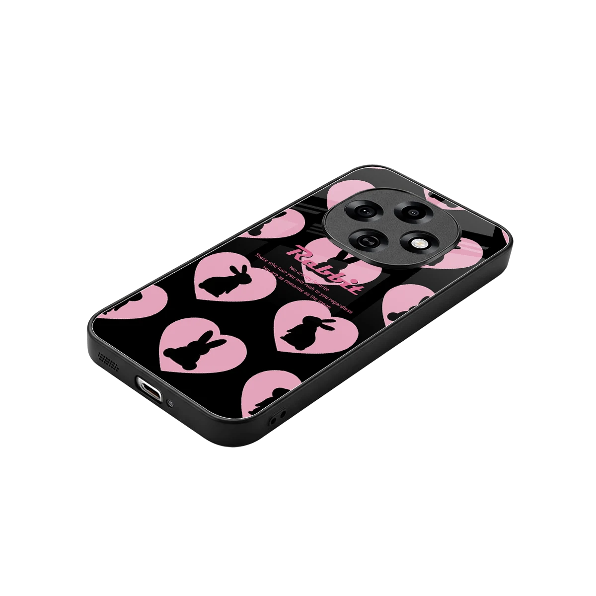 Bunny Love stylish phone case for oppo f31 pro 5g | glossy glass and slim fit