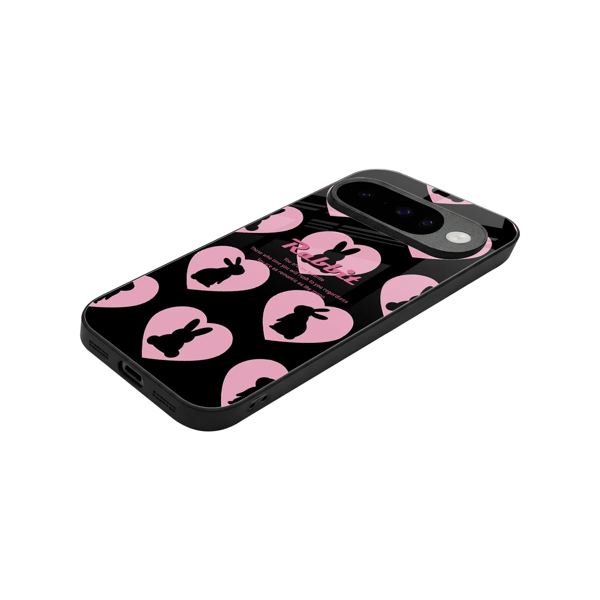 Bunny Love stylish phone case for google pixel 10 | glossy glass and slim fit