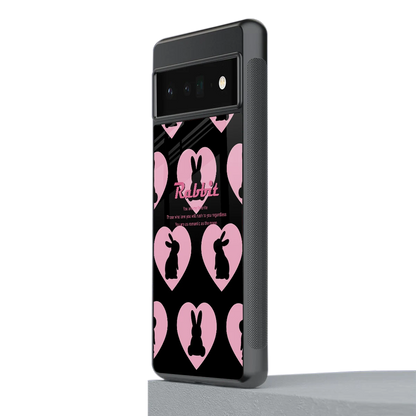 Bunny Love stylish phone case for google pixel 6 pro | glossy glass and slim fit