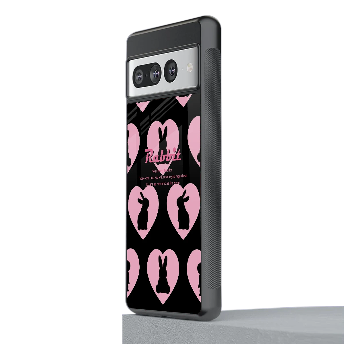 Bunny Love stylish phone case for google pixel 7 pro | glossy glass and slim fit