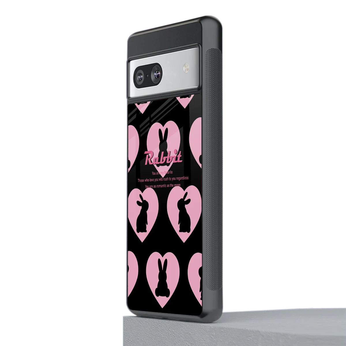 Bunny Love stylish phone case for google pixel 7 | glossy glass and slim fit