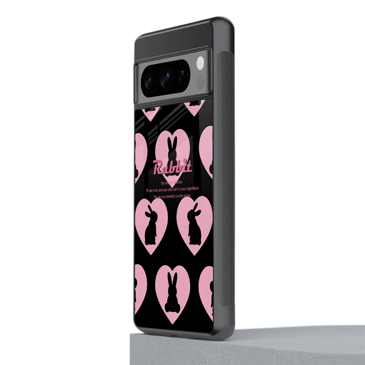 Bunny Love stylish phone case for google pixel 8 pro | glossy glass and slim fit