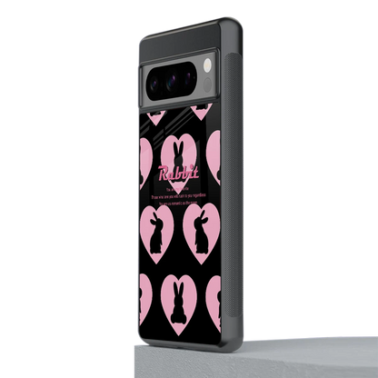 Bunny Love stylish phone case for google pixel 8 pro | glossy glass and slim fit