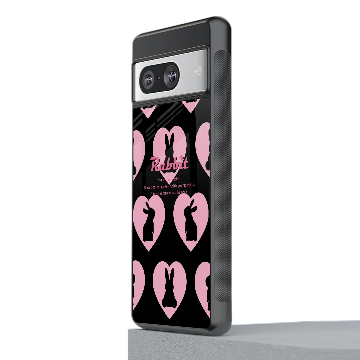 Bunny Love stylish phone case for google pixel 8 | glossy glass and slim fit