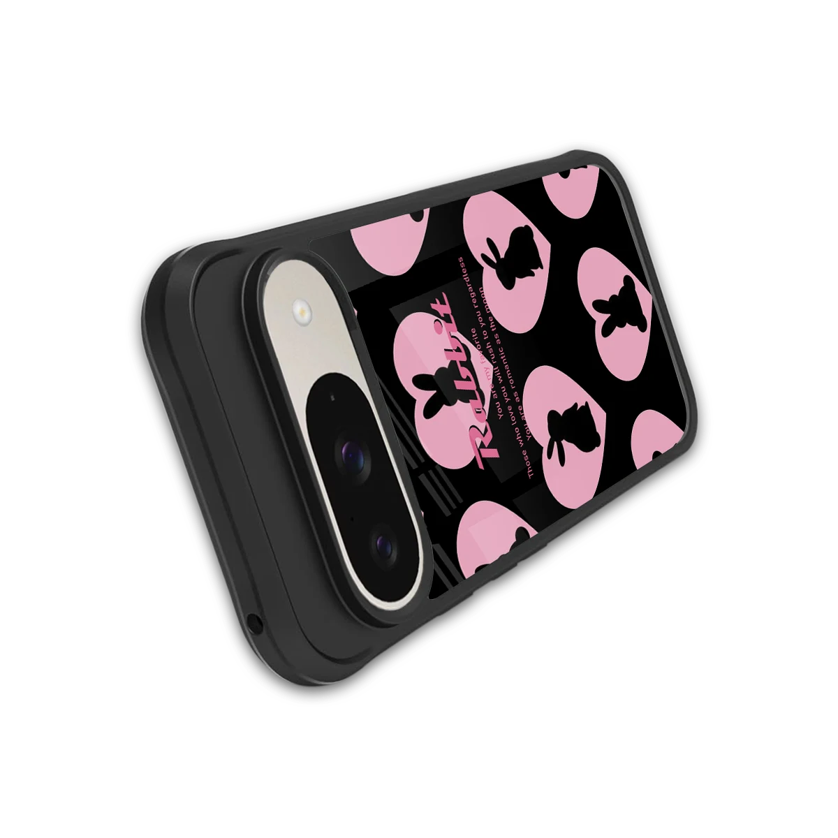 Bunny Love stylish phone case for google pixel 9 | glossy glass and slim fit