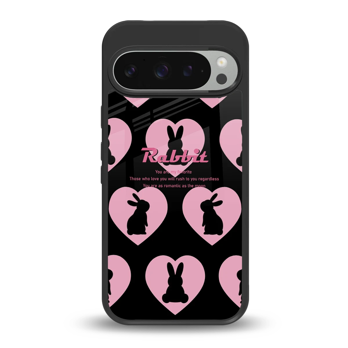 Bunny Love back phone cover | glass case for google pixel 9 pro