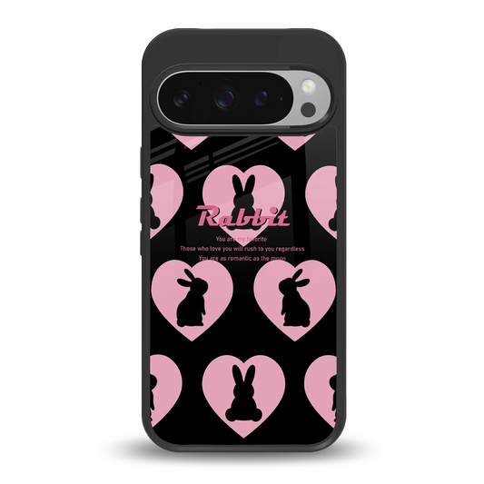 Bunny Love back phone cover | glass case for google pixel 9 pro