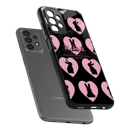 Bunny Love sleek samsung galaxy a23 cover with tempered glass back and TPU edges