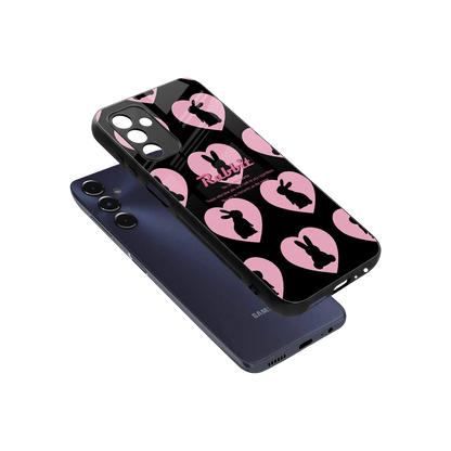 Bunny Love sleek samsung galaxy m14 5g cover with tempered glass back and TPU edges