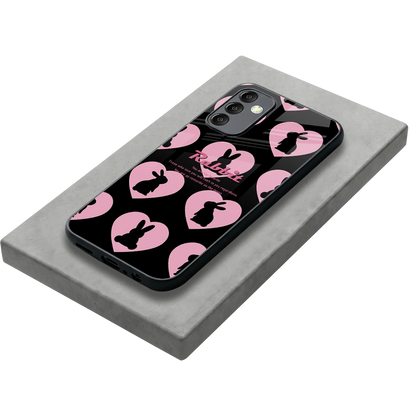 Bunny Love stylish phone case for samsung galaxy m14 5g | glossy glass and slim fit