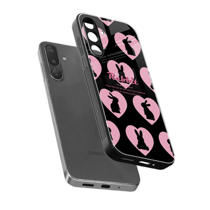 Bunny Love sleek samsung galaxy m36 5g cover with tempered glass back and TPU edges