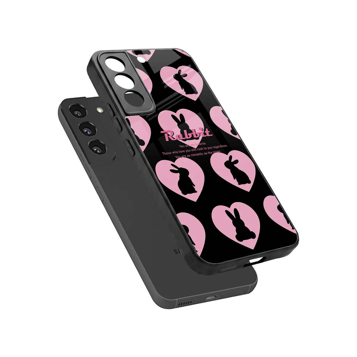 Bunny Love sleek samsung galaxy s22 cover with tempered glass back and TPU edges