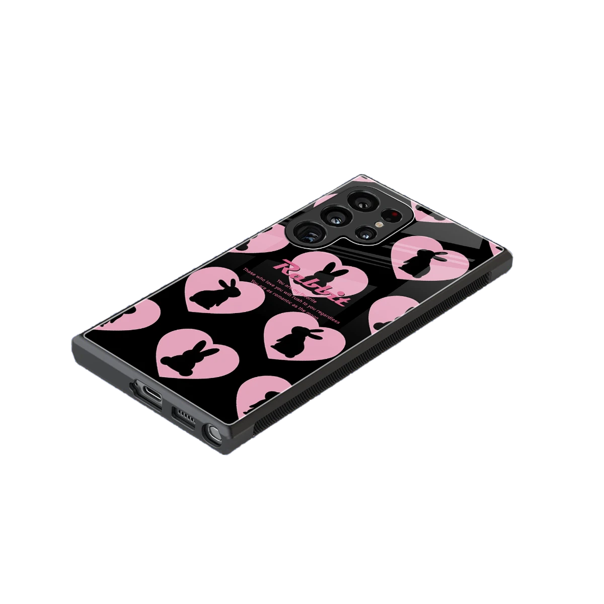 Bunny Love stylish phone case for samsung galaxy s23 ultra | glossy glass and slim fit