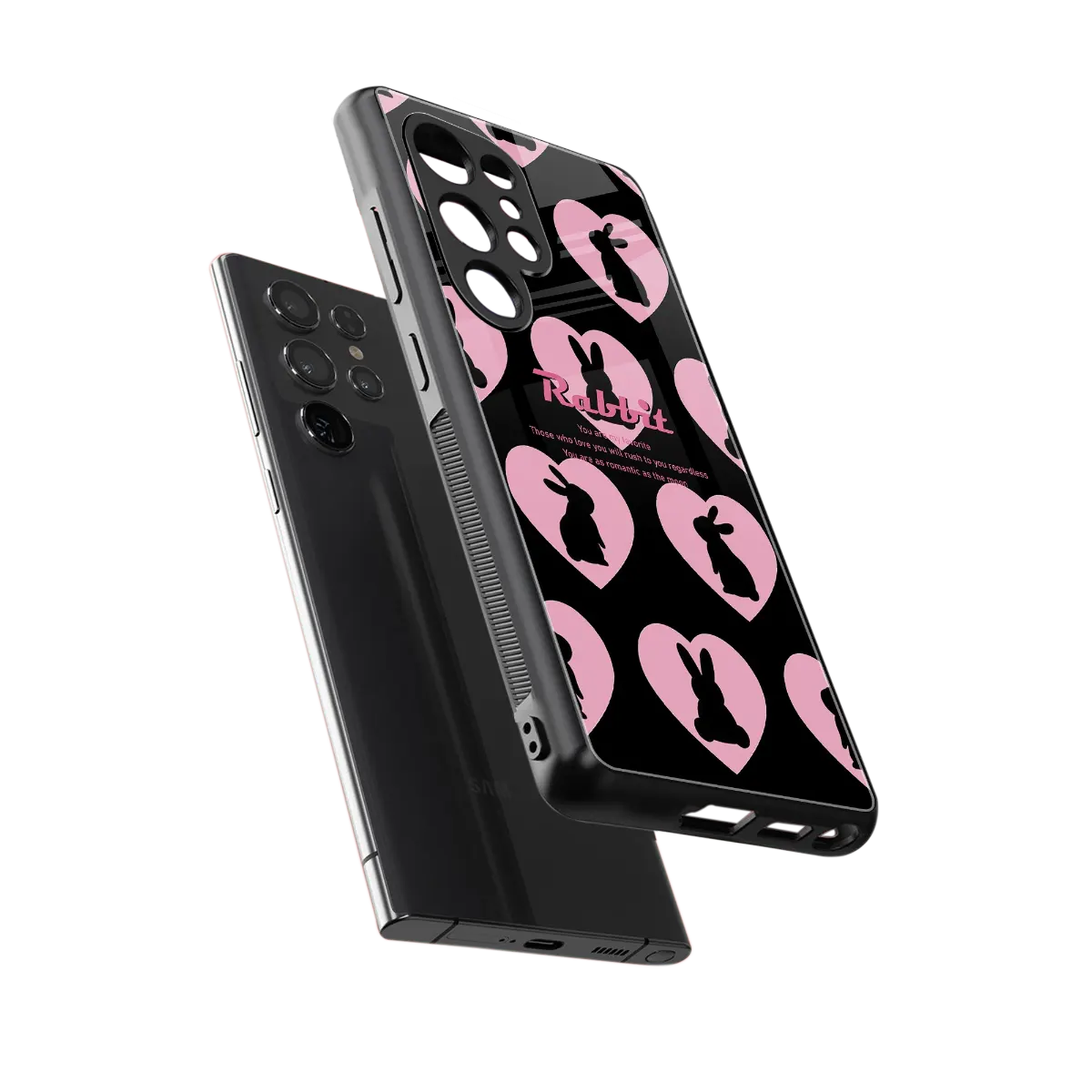 Bunny Love sleek samsung galaxy s25 ultra cover with tempered glass back and TPU edges