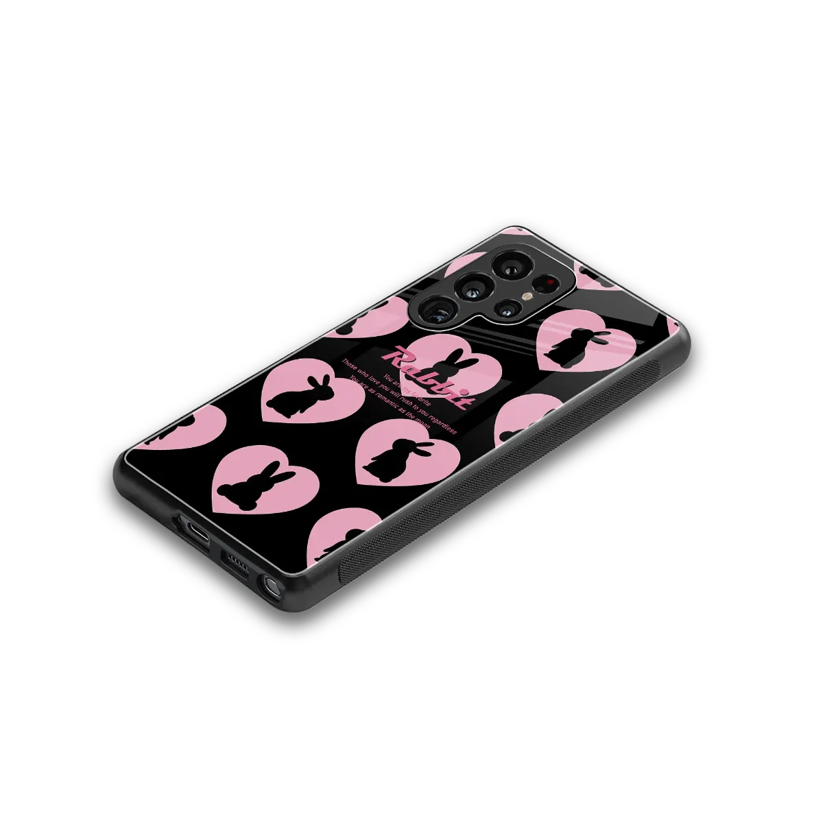 Bunny Love stylish phone case for samsung galaxy s25 ultra | glossy glass and slim fit