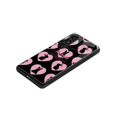 Bunny Love stylish phone case for samsung galaxy s25 | glossy glass and slim fit