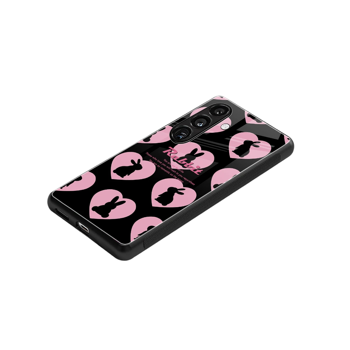 Bunny Love stylish phone case for samsung galaxy s24 | glossy glass and slim fit