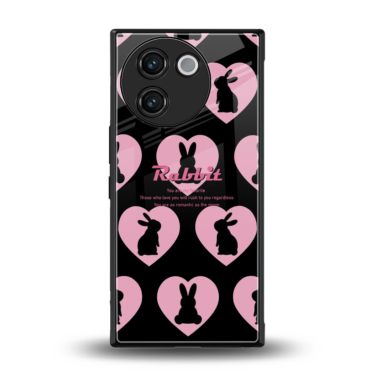 Bunny Love back phone cover | glass case for vivo v30e