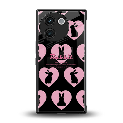 Bunny Love back phone cover | glass case for vivo v30e