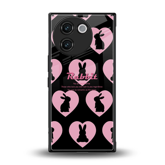 Bunny Love back phone cover | glass case for vivo v30e
