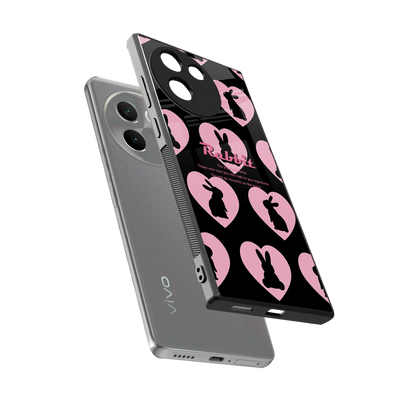 Bunny Love sleek vivo v30e cover with tempered glass back and TPU edges
