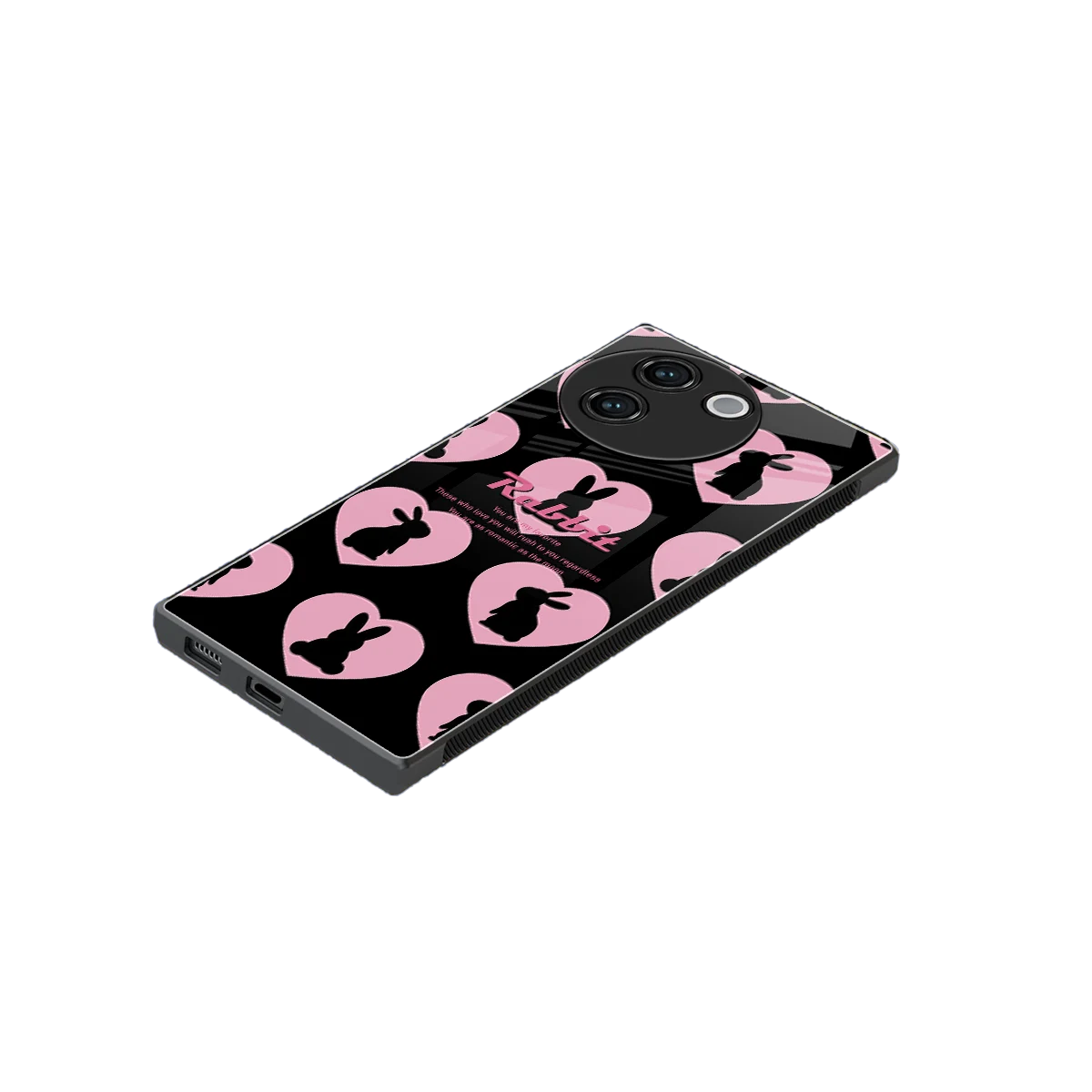 Bunny Love stylish phone case for vivo v30e | glossy glass and slim fit