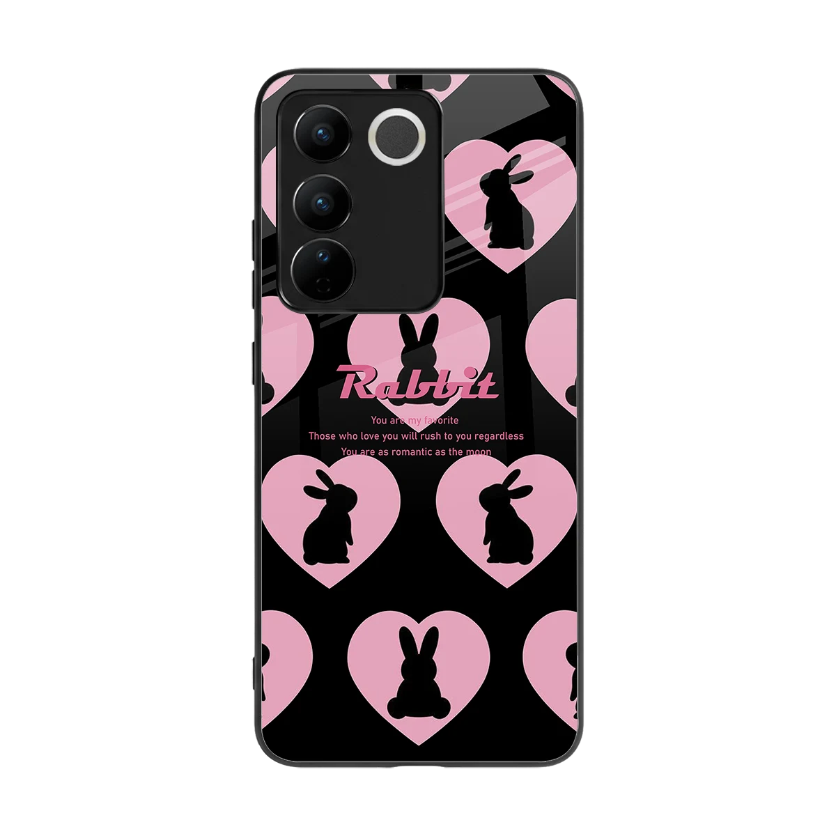 Bunny Love back phone cover | glass case for vivo v27 5g