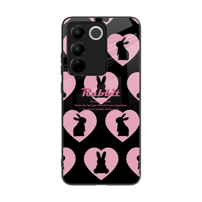 Bunny Love back phone cover | glass case for vivo v27 5g