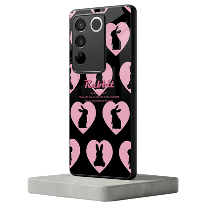 Bunny Love vivo v27 5g mobile cover | shockproof glass phone case