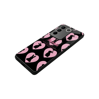 Bunny Love stylish phone case for vivo v27 5g | glossy glass and slim fit