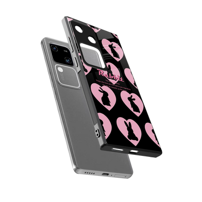 Bunny Love sleek vivo v30 cover with tempered glass back and TPU edges