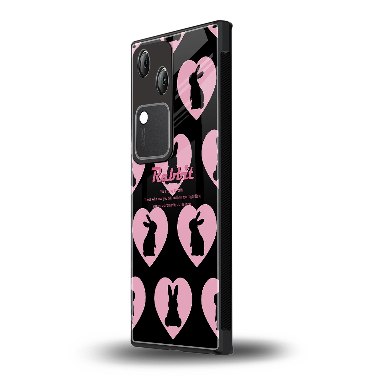 Bunny Love vivo v30 mobile cover | shockproof glass phone case
