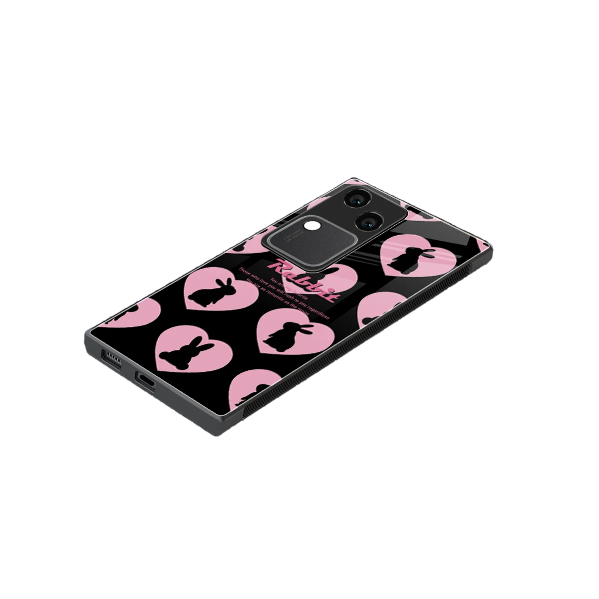 Bunny Love stylish phone case for vivo v30 | glossy glass and slim fit