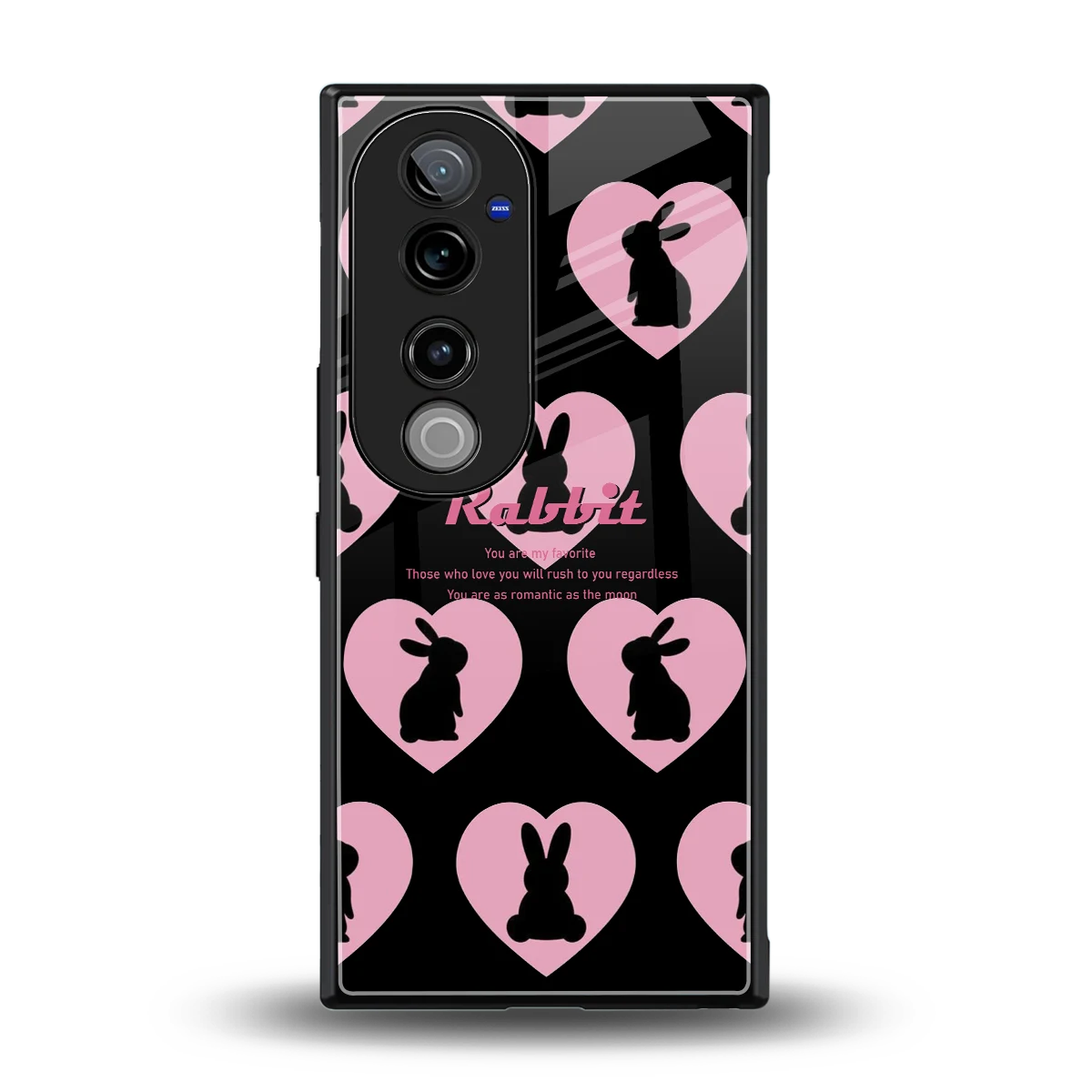 Bunny Love back phone cover | glass case for vivo v40 pro