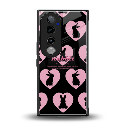 Bunny Love back phone cover | glass case for vivo v40 pro