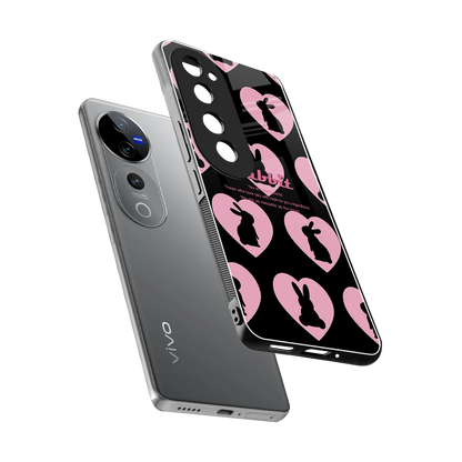 Bunny Love sleek vivo v40 pro cover with tempered glass back and TPU edges