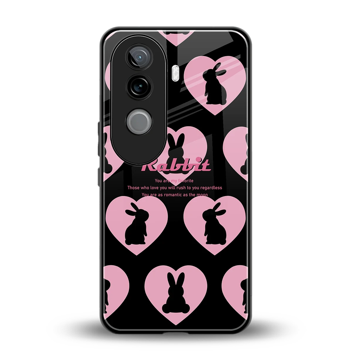 Bunny Love back phone cover | glass case for vivo v40e